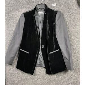 Emporio Armani Blazer Mens 44 Black Gray Wool Blend Velvet Tuxedo Jacket Italy